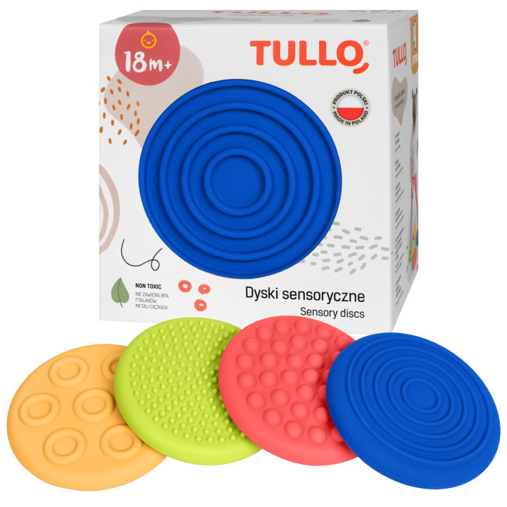 Dyski Sensoryczne Tullo (4 szt.) – Różne Faktury | Sklep Planeta Kreatywności