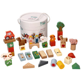 Klocki Drewniane Przygoda na Farmie 36el Adam Toys | Planeta Kreatywności