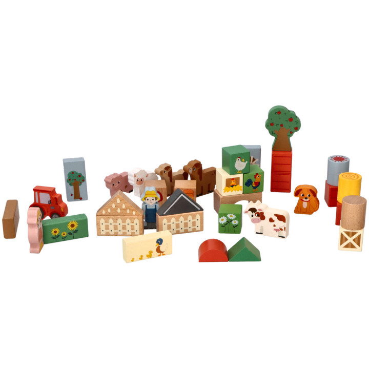 Klocki Drewniane Przygoda na Farmie 36el Adam Toys | Planeta Kreatywności