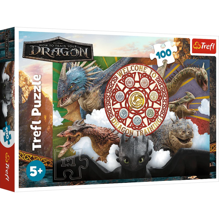 Trefl Puzzle 100el. Smoki w akcji 5+ | Jak Wytresować Smoka