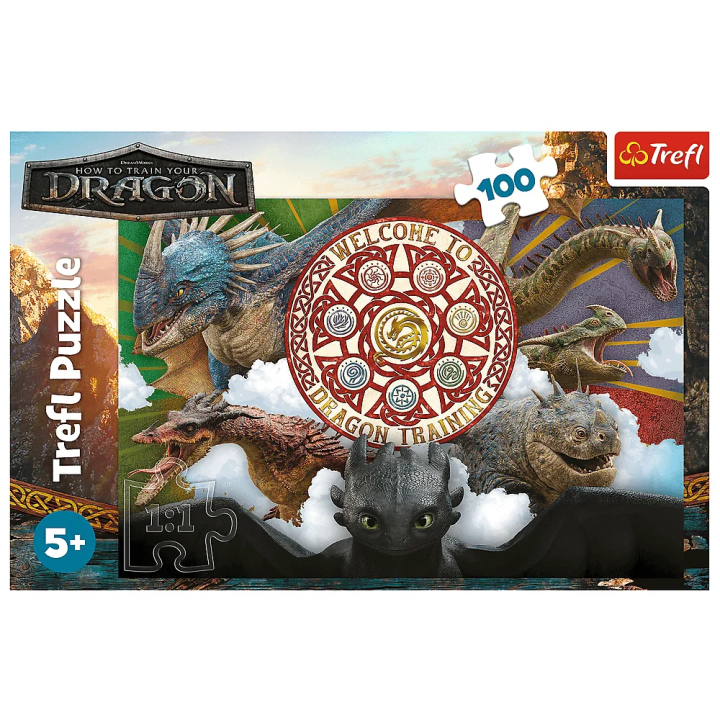 Trefl Puzzle 100el. Smoki w akcji 5+ | Jak Wytresować Smoka
