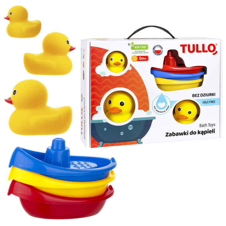 TULLO 516 Zabawki do kąpieli 6 szt. Bez dziurki | Planeta Kreatywności