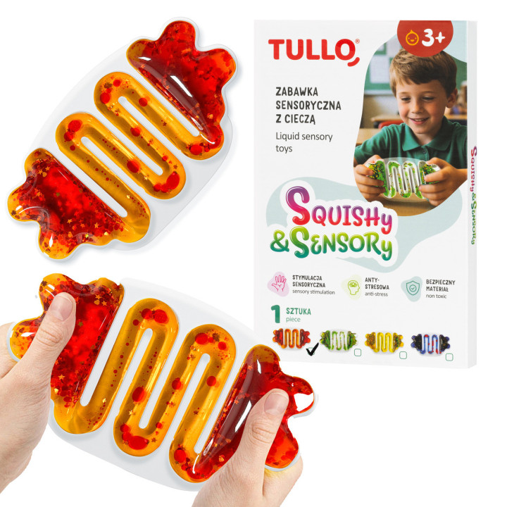 Tullo 706 Gniotek Sensoryczny z Cieczą Squishy Pomarańcz | Planeta Kreatywności