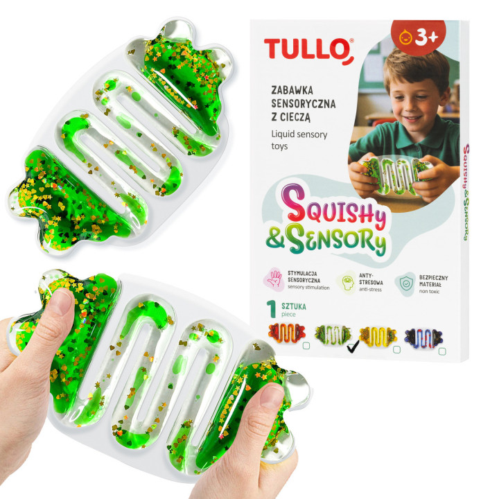 Gniotek Sensoryczny z Cieczą Squishy Zielony Stworek | Planeta Kreatywności